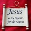 Jesus is the Reason for the Season Scroll Ornament
